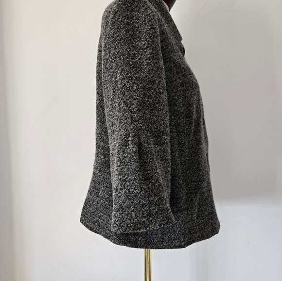 OLSEN EUROPE Virgin Wool Grey 3/4 Sleeve Sweater. Size 14 - Picture 4 of 12